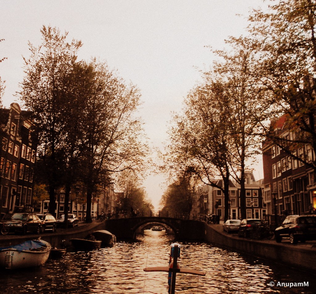 The boat powering through...